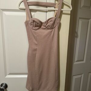 Adika Beige Mini Dress